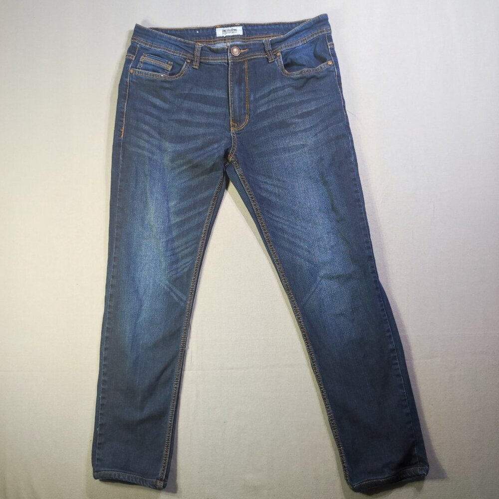 Only & Sons jeans men's size 34 denim blue ankle crop tapered